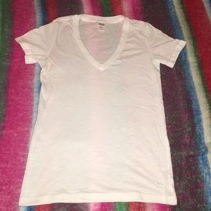 White V-Neck from Pink